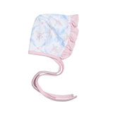 BBW-215 BLUE BOWS  PIMA BONNET