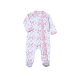 BOW-299 PINK BOWS  PIMA ZIPPER FOOTIE