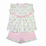 PKU-220 PINK BUNNIES PIMA SHORT SET