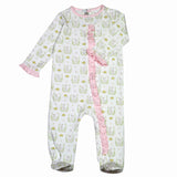 PKU-299 PINK BUNNIES PIMA ZIPPER FOOTIE