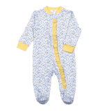 AZU-299 Azul floral Pima Zipper Footie