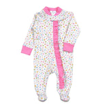 ELL-299 ELLA PINK FLORAL ZIPPER FOOTIE