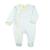 LUK-214 Luke blue and YELLOW GINGHAM Pima Ruffles Footie