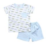 BLUE ALLIGATORS PIMA SHORT SET