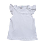 WHT-100 WHITE EYELET BUTTERFLY SLEEVES TOP