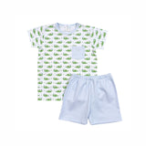 ALB-220 BLUE ALLIGATORS SHORT SET