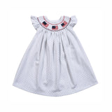 AME-440 AMERICANA HAND SMOCKED PIMA BISHOP DRESS