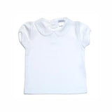 BLI-620 WHITE PIMA ROUND COLLAR SHORT SLEEVES TEE