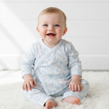 BSF-020 Blue Baby Safari Pima kimono pants set