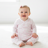 BSF-120 Pink Baby Safari Pima kimono pants set