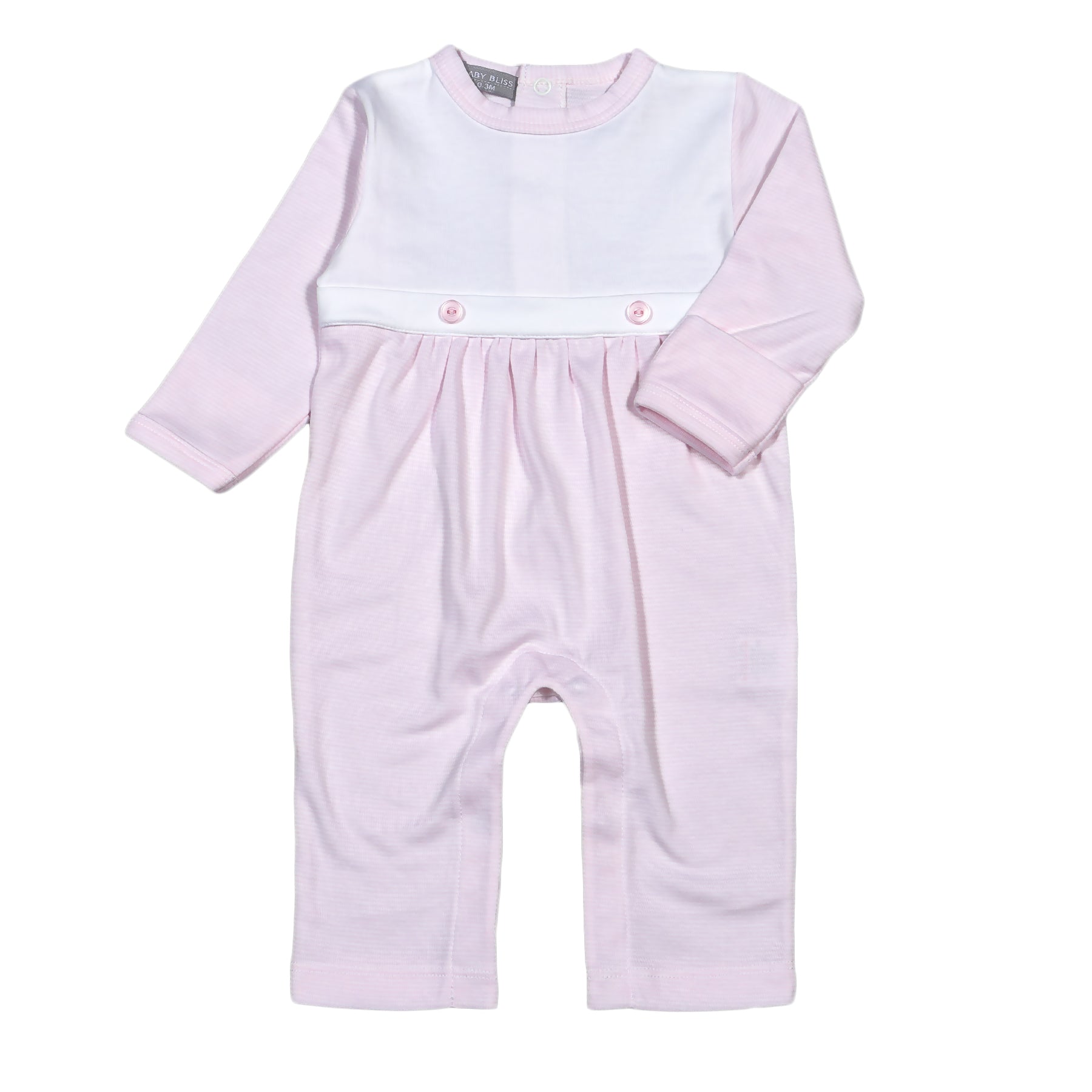 BPI-934 PINK STRIPES PIMA BIB PLAYSUIT