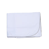 WKG-416 WHITE PIMA RECEIVING BLANKET GREY TRIM