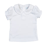 BLI-620 WHITE PIMA ROUND COLLAR SHORT SLEEVES TEE