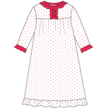 RDG-999 RED DOTS HOLIDAY PIMA MORNING DRESS