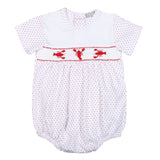 BCF-030 RED CRAWFISH HAND SMOCKED PIMA BUBBLE