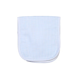 PET-117 PETER BLUE GINGHAM PIMA  BURPING PAD