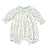 DIA-530 Diana Floral Pima Hand Smocked Bishop Bubble