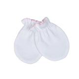 WPM-210 WHITE PIMA MITTENS PINK TRIM