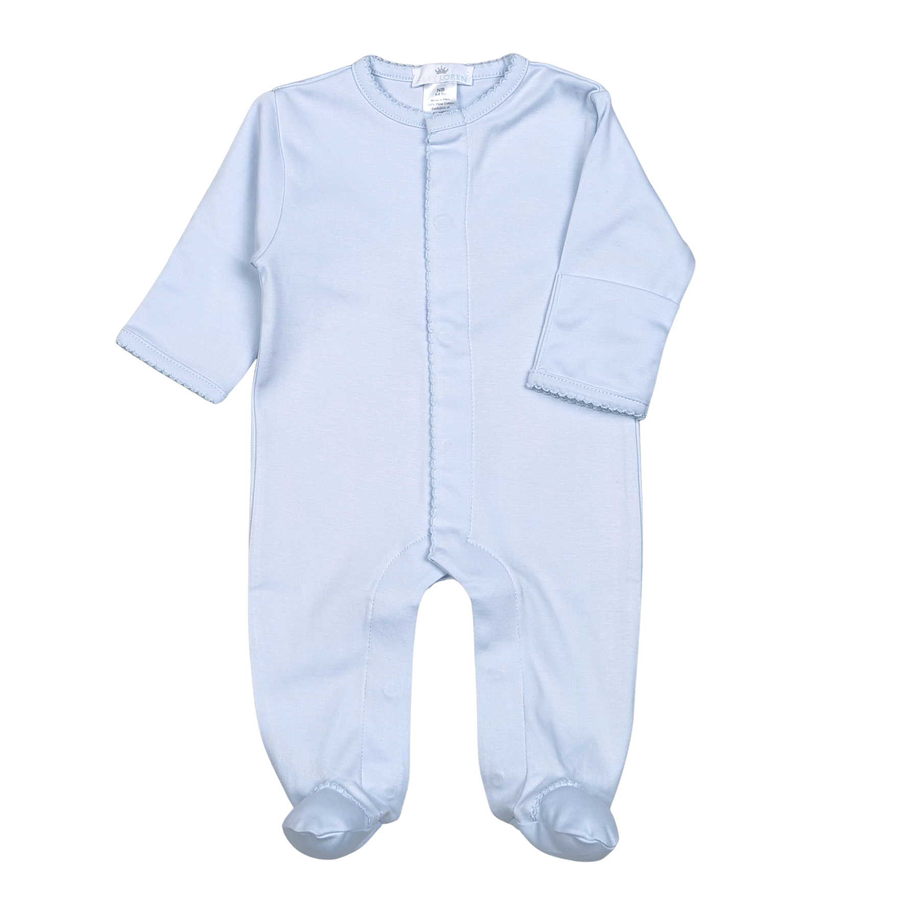 BFB-714 BLUE PIMA FOOTIE BLUE TRIM