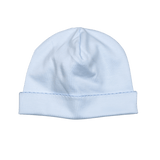 BHB-415 BLUE PIMA BEANIE BLUE TRIM