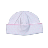 PDH-515 PINK DOTS PIMA BEANIE PINK TRIM