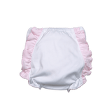 WPD-300 MONOGRAM WPD ME PIMA DIAPER COVER WHITE/PINK RUFFLE