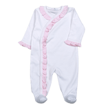 WNP-314 WHITE/PINK RUFFLES PIMA FOOTIE