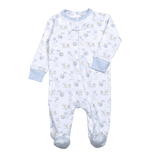 NRB-299 Nursery Rhymes Blue Pima Zipper Footie