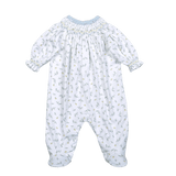 DIA-514 Diana Floral Pima Hand Smocked Bishop Footie