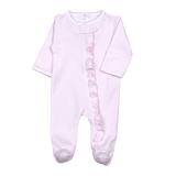 PSZ-314 Pink Tiny Stripes Pima Zipper Footie