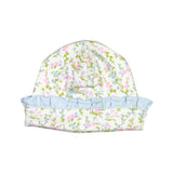 BEL-315 BELLE BLUE/PINK FLORAL PIMA BEANIE