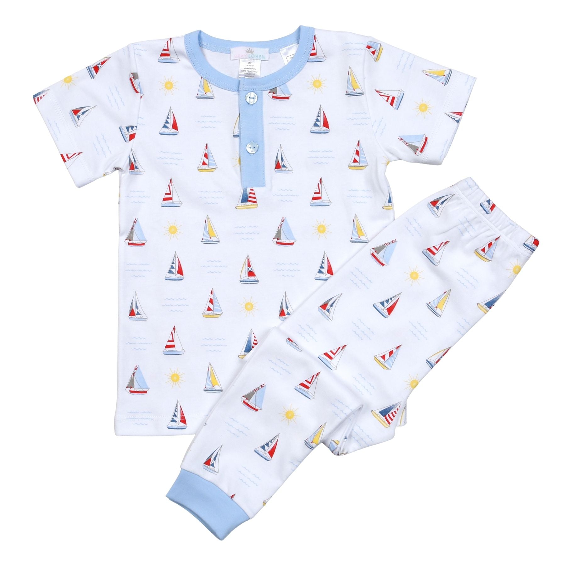 SAI-799 SAIL AWAY PIMA TWO PIECES  LOUGEWEAR