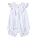 PPL-430 White hand smocked bishop bubble
