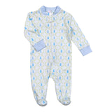 EAB-299 BLUE EASTER BUNNIES ZIPPER FOOTIE