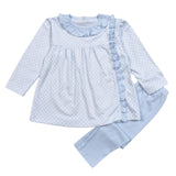 PDS-520 Blue Plaid Pima pants set