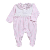 PDS-214 Pink Plaid Two button Pima Footie