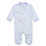 PDS-399 Blue Plaid Pima Zipper Footie