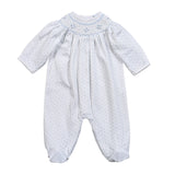 TDO-314 Blue Tiny Dots Pima Hand Smk Footie