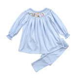 XMS-320 Nativity Hand Smocked Pima pants set