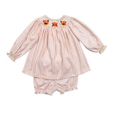 AUT-532 Thanksgiving  Hand Smocked Pima bloomers set