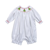 Christmas Trees Hand Smocked Pima Hand Smocked Bubble