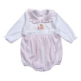 HBY-230 Blue Birthday  Hand Embroidered Pima  Bubble