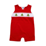 XMS-633 Christmas Trees Hand Smocked Jon Jon