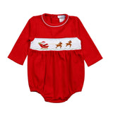 Santa's Sleigh Hand Smocked Bubble