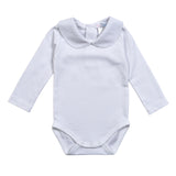 WHI-210 White Peter Pan Collar Pima Bodysuit
