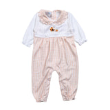 TKD-234 Turkey Day Hand Embroidered Pima  Romper