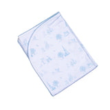 BTI-016 BLUE BABY TOILE PIMA RECEIVING BLANKET