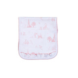 BTI-318 PINK BABY TOILE PIMA  BURPING PAD