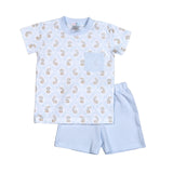 ETR-020 BLUE EASTER BUNNIES PIMA SHORT SET