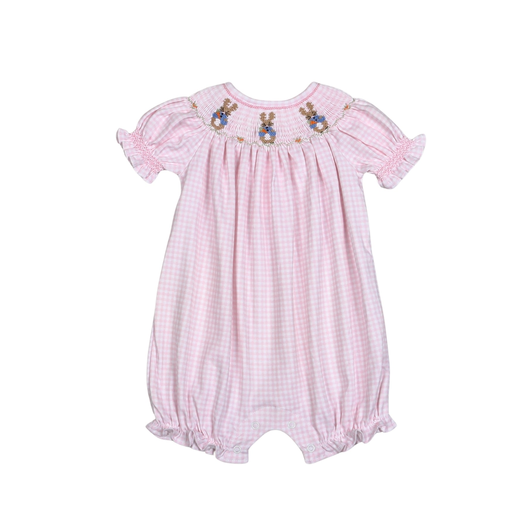 RAB-430 PETER RABBIT PINK HAND SMOCKED PIMA BUBBLE – Baby Loren